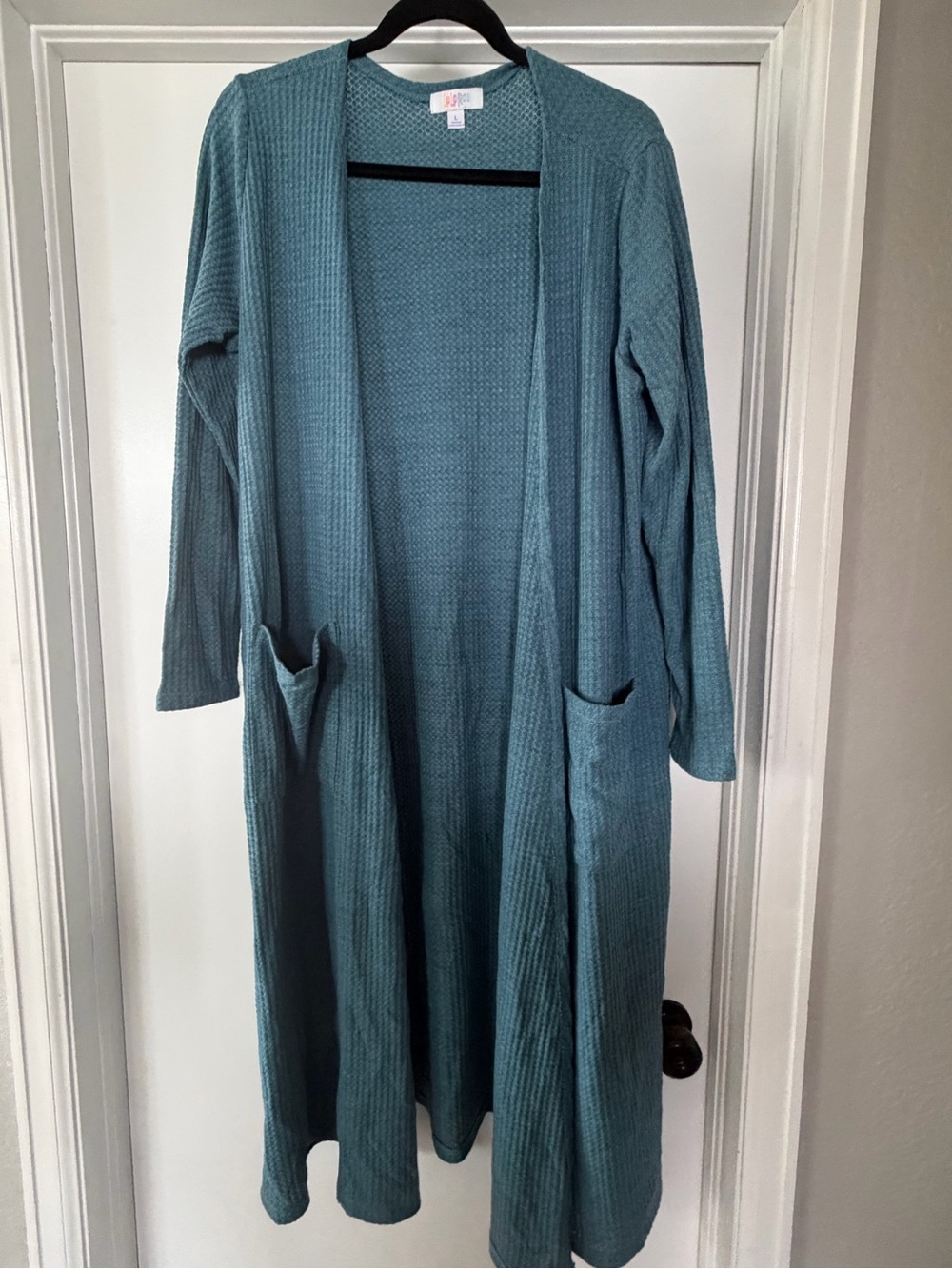 LuLaRoe Long Teal Open Cardigan